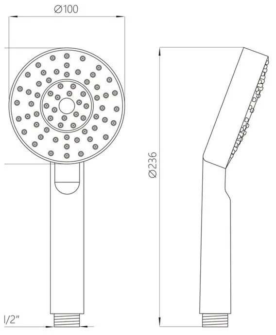 Mereo, Nástenná vaňová batéria Viana so sprchovou tyčou, hadicou, ručnou a tanierovou sprchou o 220mm, MER-CBE60101SA