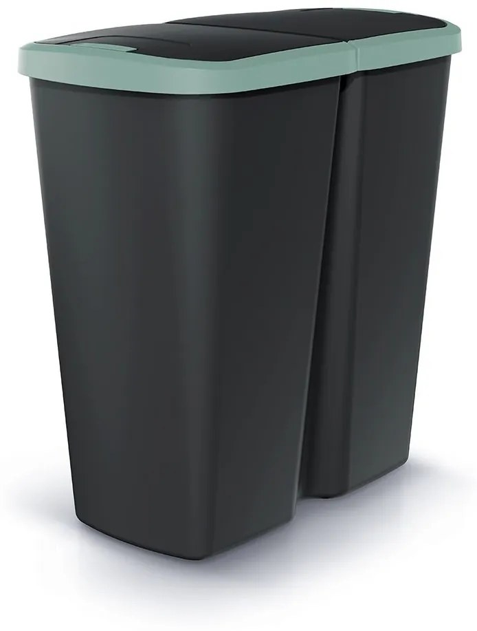 Odpadkový kôš COMPACTO DUO čierny/zelený