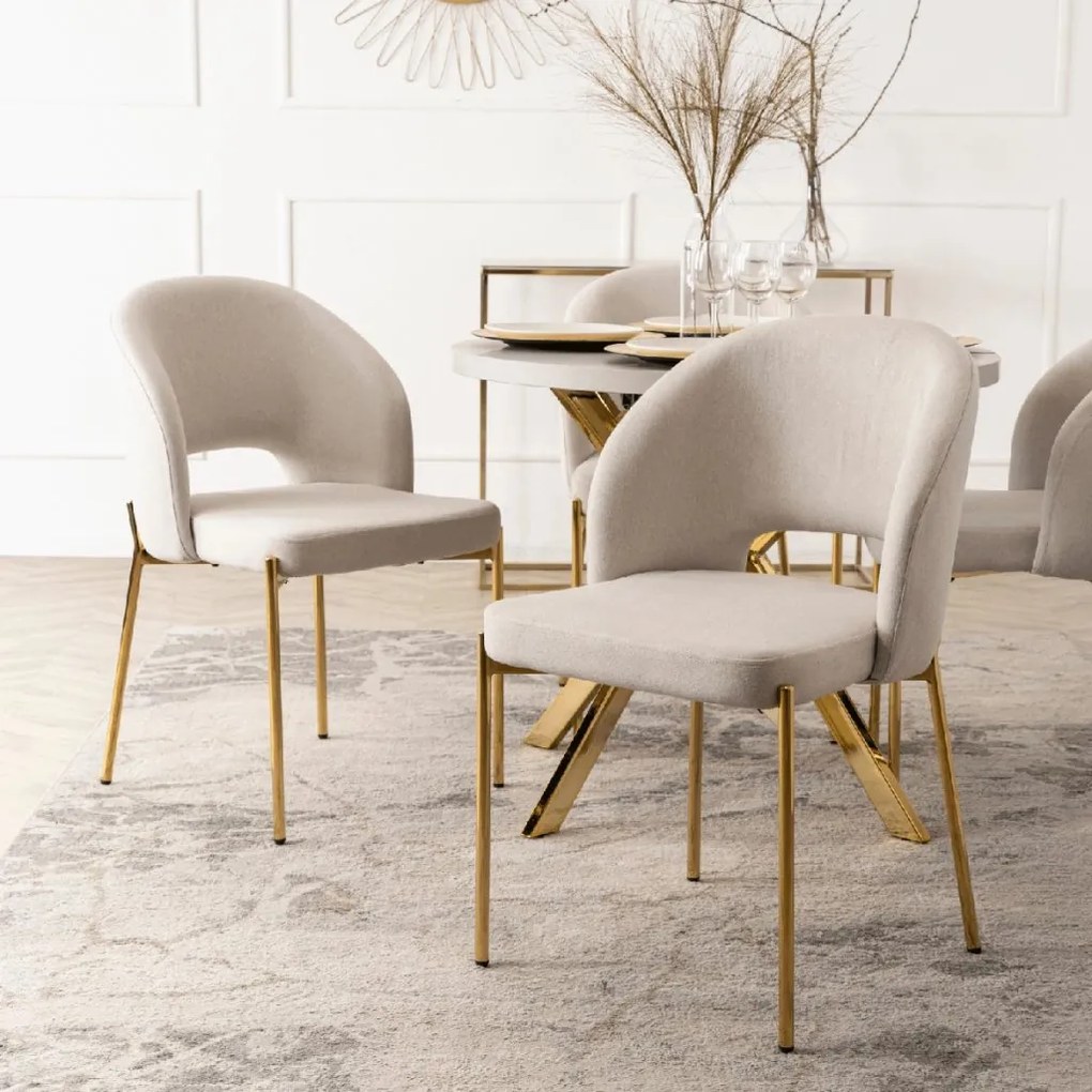 PROXIMA.store - Čalúnená glamour stolička BROS FARBA: béžová