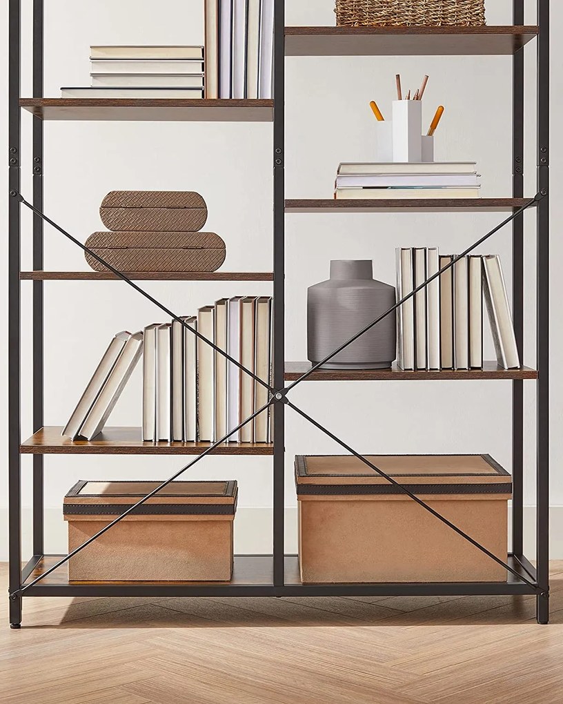 Policový regál Vasagle Fluto hnedá/černá