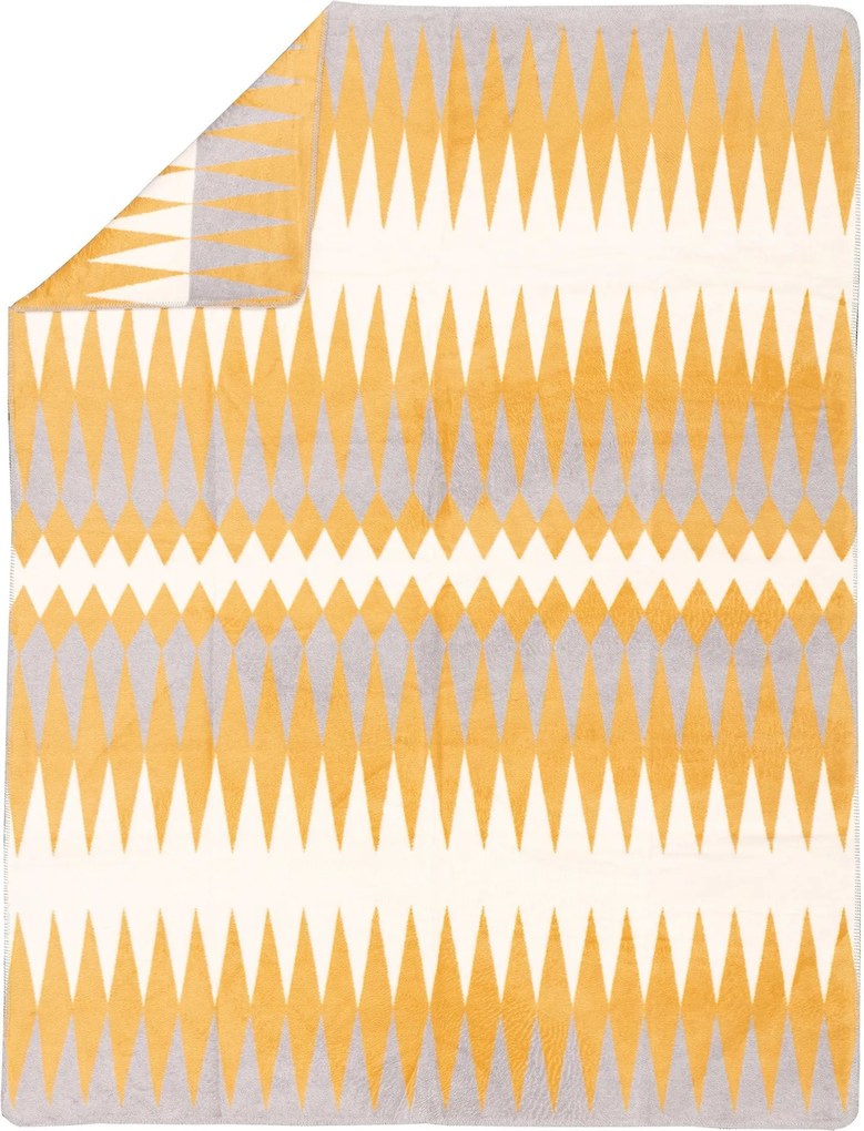 Deka Cotton Cloud 150x200cm žlto, krémovo šedá kombinácia