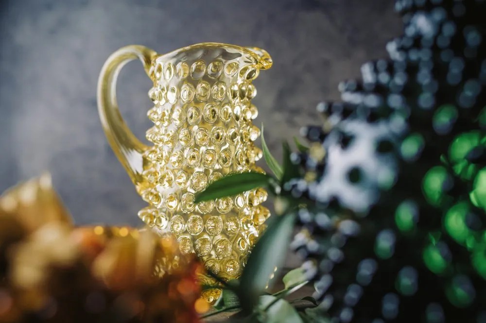 Džbán, Jílek Glassworks, HOBNAIL, Citrín, 350 ml