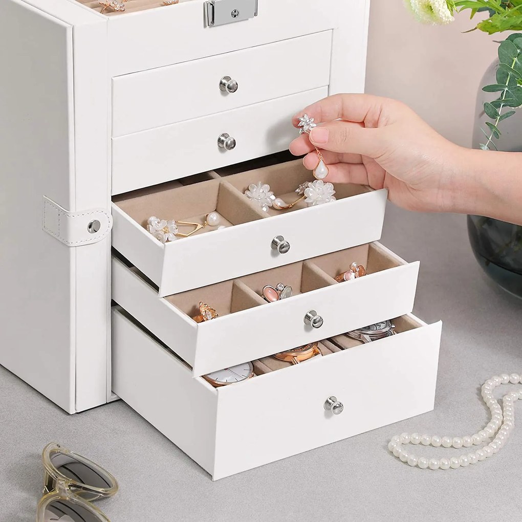 Šperkovnica Livia2, 32x26x15,5 cm, biela