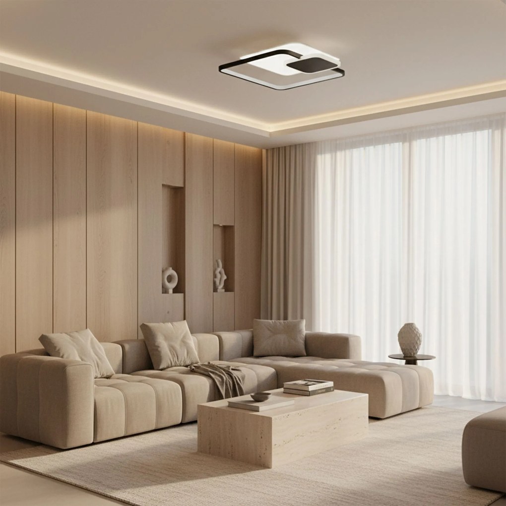 Toolight Toolight, LED stropné svietidlo + diaľkové ovládanie, APP1712-C, čierna matná, OSW-04041