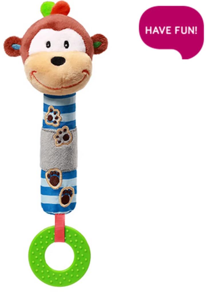 BabyOno Plyšová hračka s pískátkem a hryzátkom Opička George