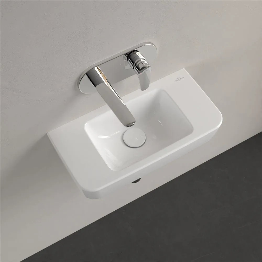 VILLEROY & BOCH O.novo Compact závesné umývadielko bez otvoru, s prepadom, 500 x 250 mm, biela alpská, s povrchom AntiBac a CeramicPlus, 434252T2