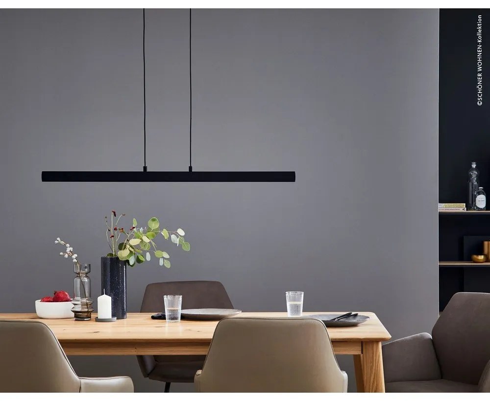 Čierne LED stmievateľné závesné svietidlo Stripe – Fischer &amp; Honsel