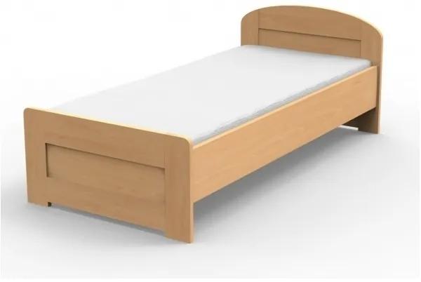 TEXPOL Jednolôžková posteľ PETRA s rovným čelom pri nohách Veľkosť: 200 x 100 cm, Materiál: Buk, Morenie: beige