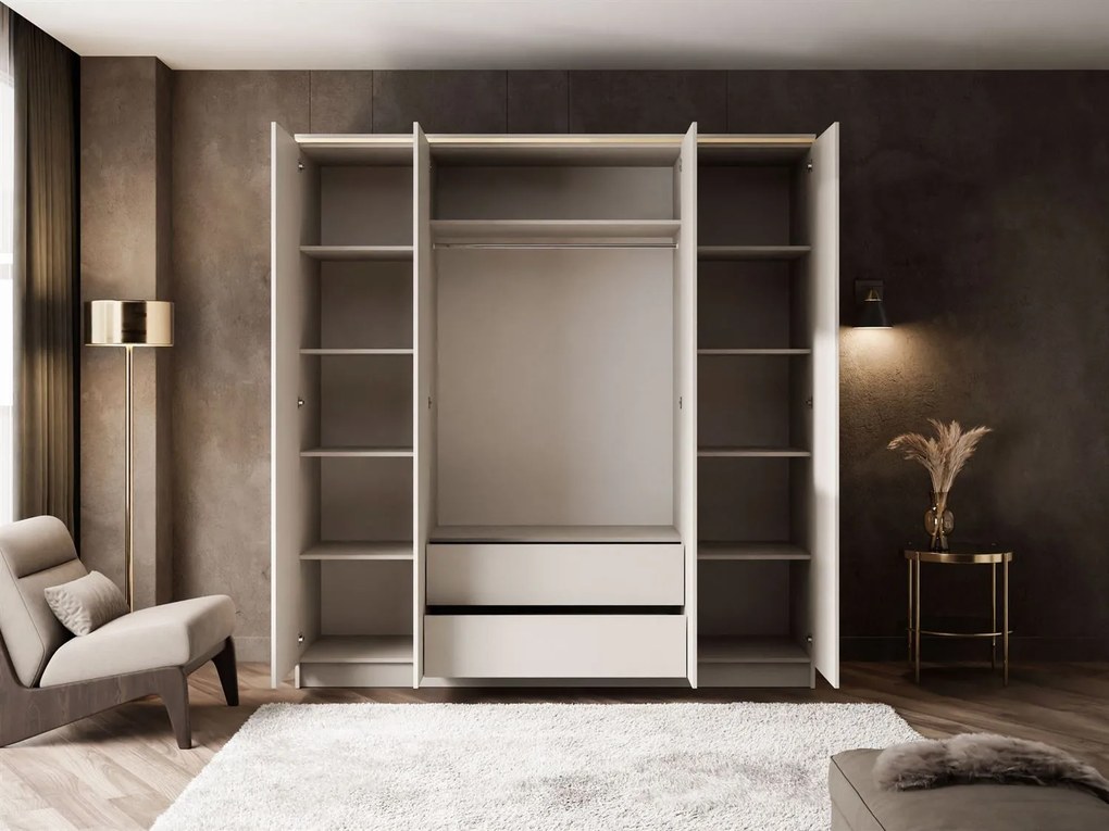 ŠATNÍKOVÁ SKRIŇA NESSIE KAŠMÍR 4D PUSH + ZRKADLÁ