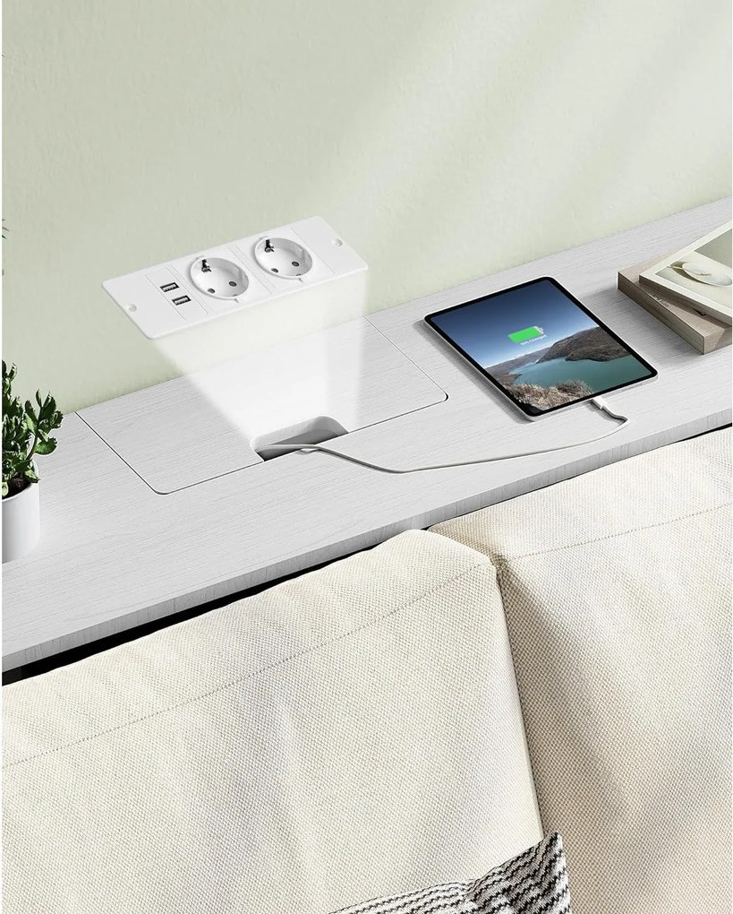 Konzolový stolík so zásuvkami, úzky príručný stolík s 2 priehradkami, 25 x 120 x 81 cm, biely