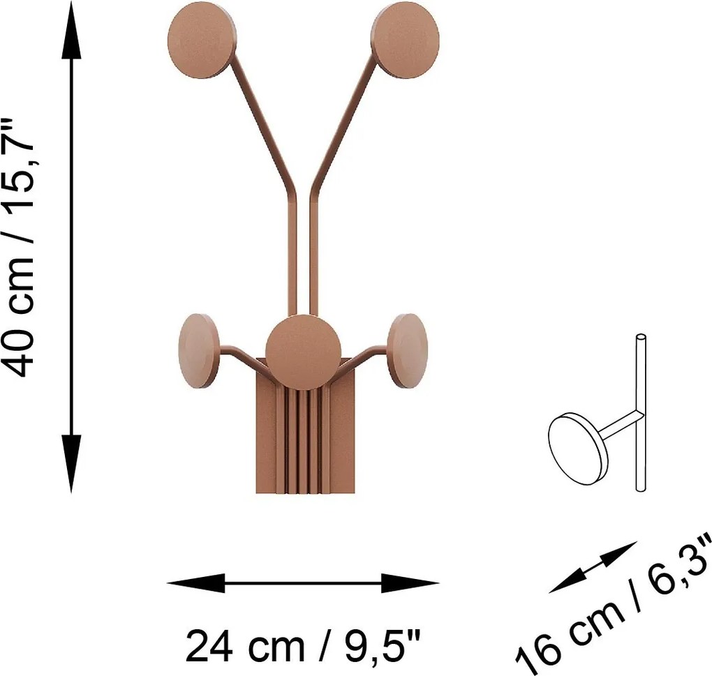 Nástenný kovový háčik Giraffe 24 cm bronz