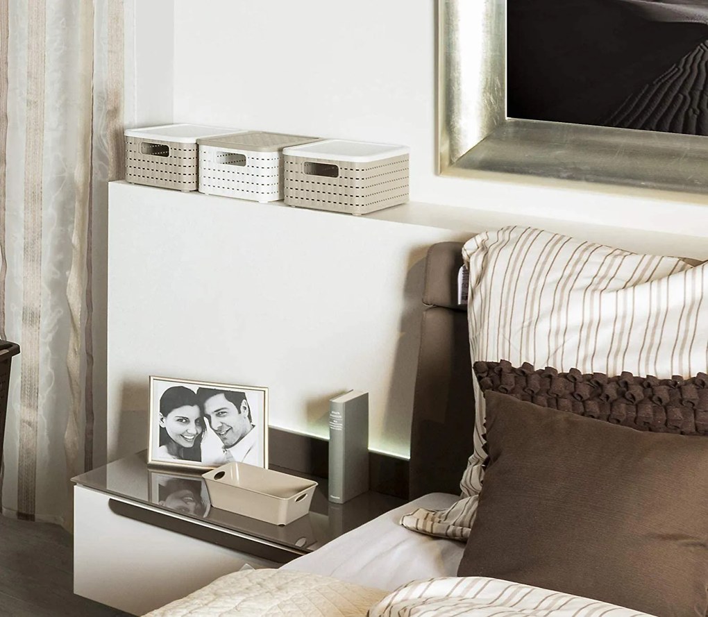 Rotho Plastový košík COUNTRY, rovný, béžový (6l - 28x19x13)