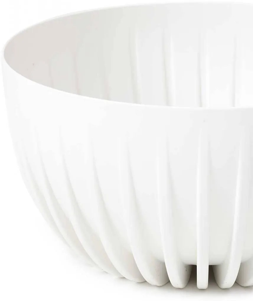 Kvetináč pruhovaný ECO 30 cm biely