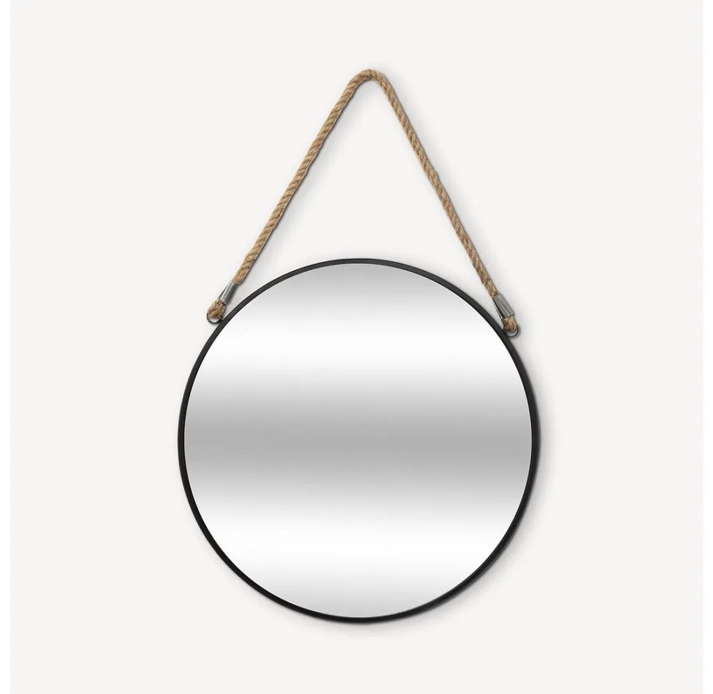 Atmosphera - Nástenné zrkadlo EDEN pr. 38 cm čierna 121409A