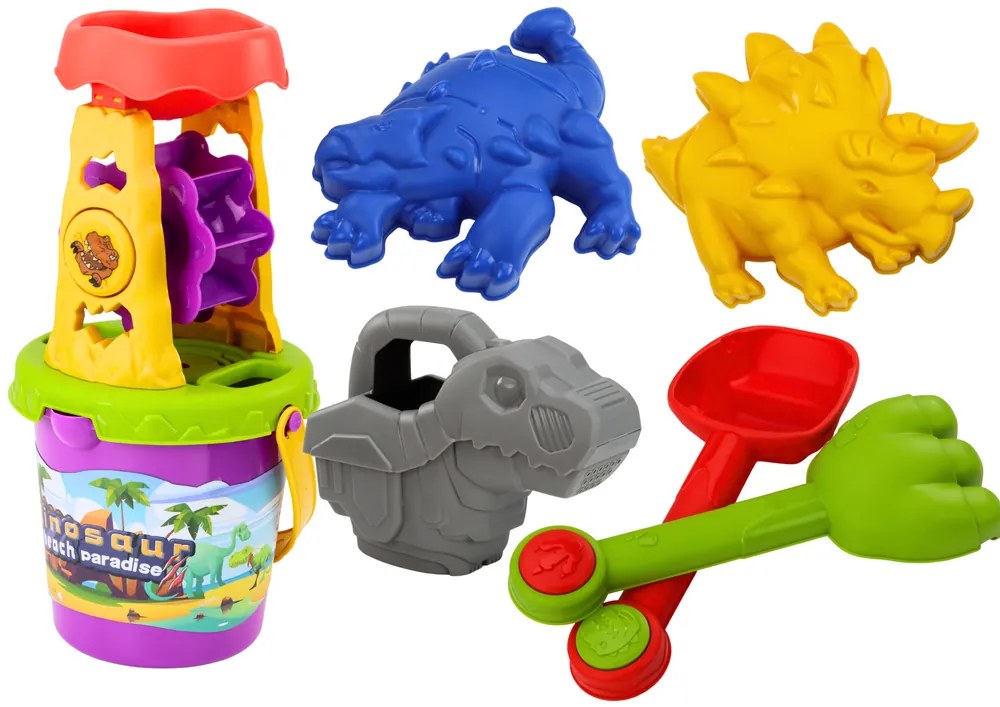 LEAN TOYS Sada do piesku s mlynom – Dinosaurus