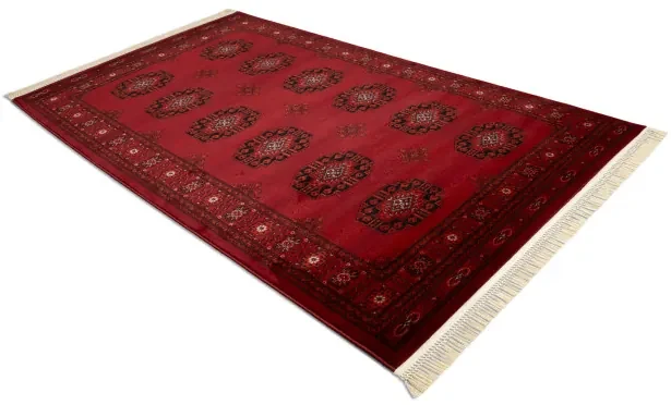 Koberec ORIENT 6871 so strapcami, rám / ornament / klasický, bordový / čierny