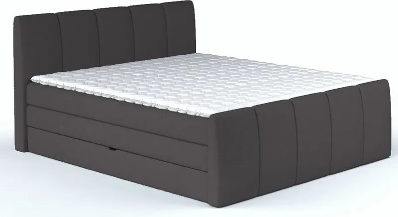 Posteľ boxspring Fresco 180x200 cm, tmavo šedá látka