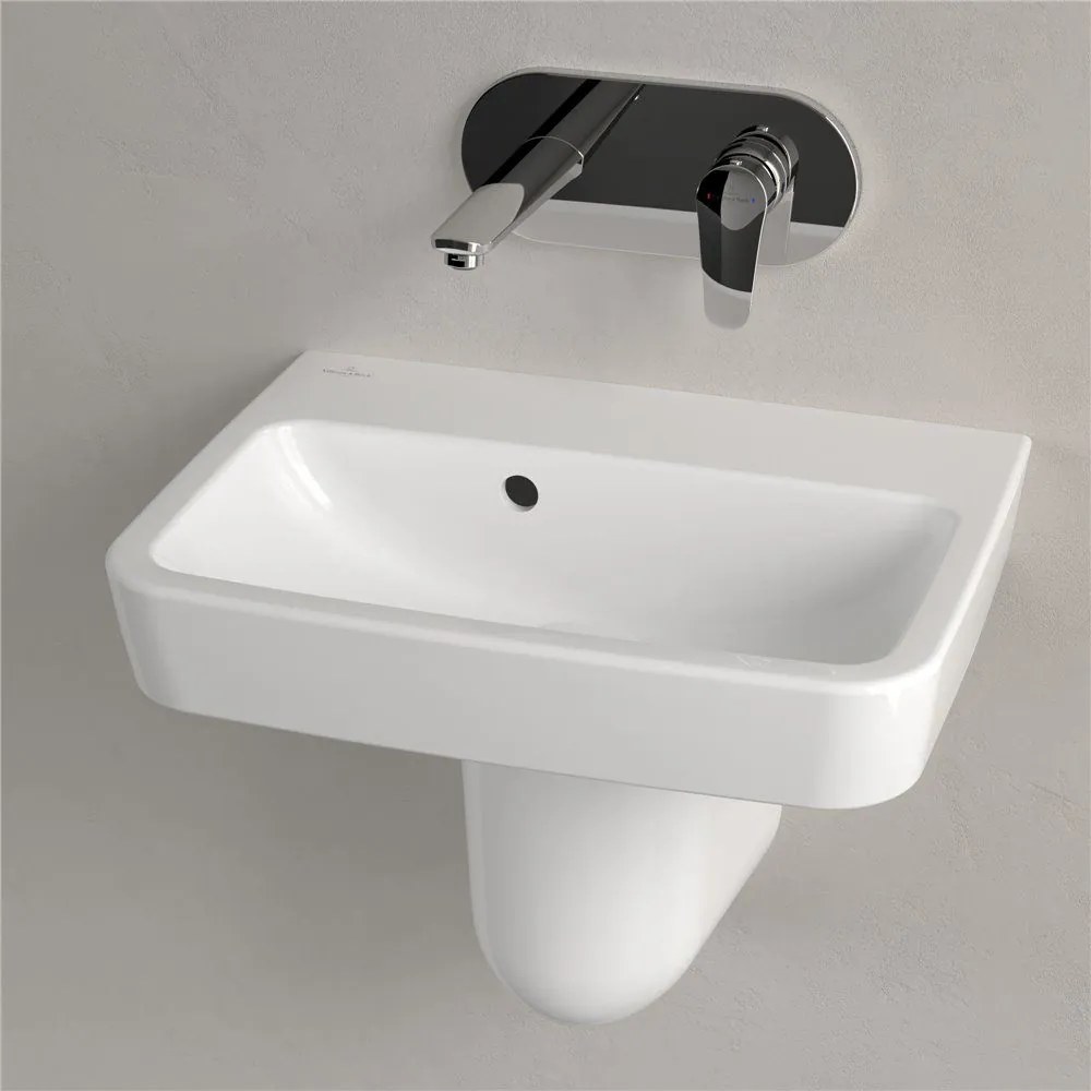 VILLEROY & BOCH O.novo závesné umývadielko bez otvoru, s prepadom, 500 x 370 mm, biela alpská, s povrchom CeramicPlus, 434452R1