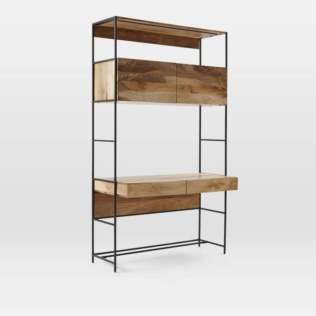 furniture-nabytek.cz - Drevený stôl s kovovým podstavcom z masívneho mangového dreva 130x213x55
