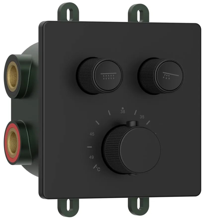 Sapho Sapho, SMARTSELECT podomietková sprchová batéria, box, 2 vývody, čierna mat, RP042B