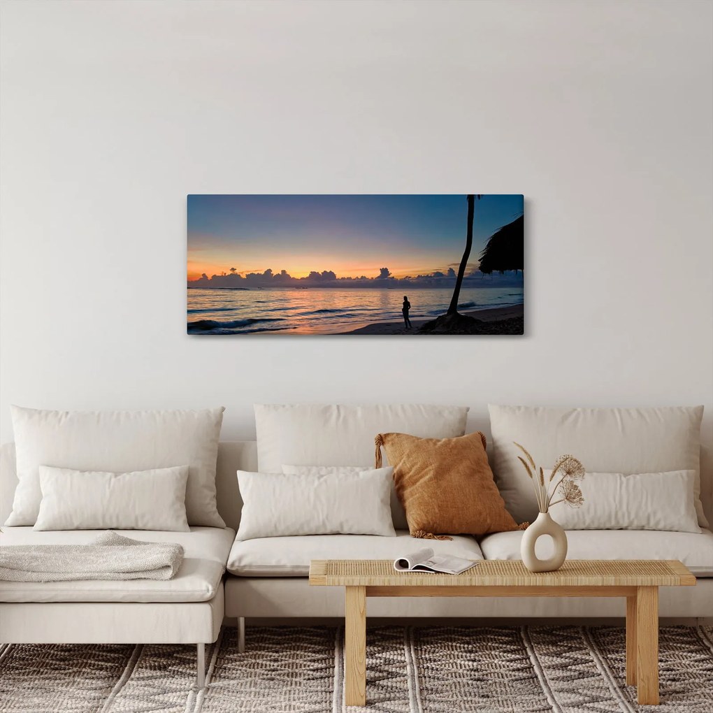 Obraz ženy na pláži (120x50 cm)