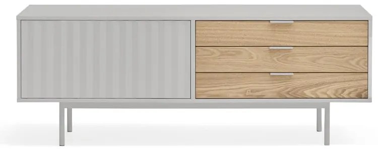 TV stolík v dekore duba v sivo-prírodnej farbe 140x52 cm Sierra – Teulat