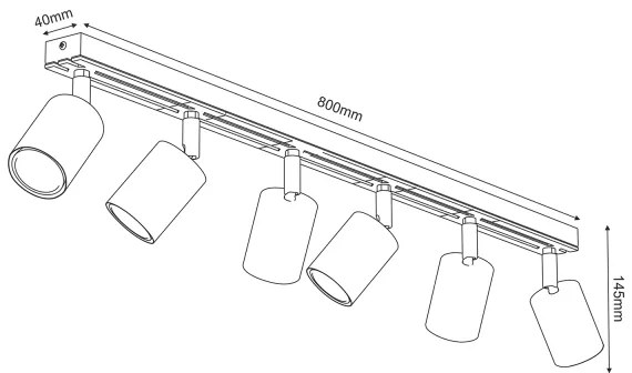 Bodové svietidlo TERRA 6xGU10/8W/230V biela/dub