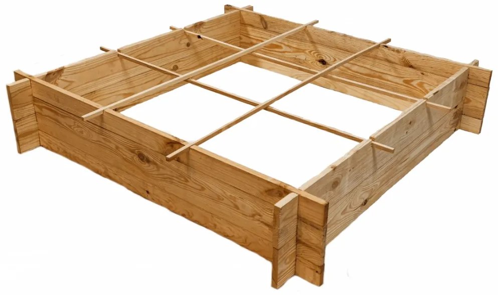 TvojRegal DREVENÝ záhon ZP05 100x100 borovica