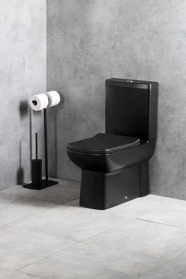 Gedy Gedy, FLORIDA stojan s držiakom na toaletný papier a WC kefou, čierna matná, 733214