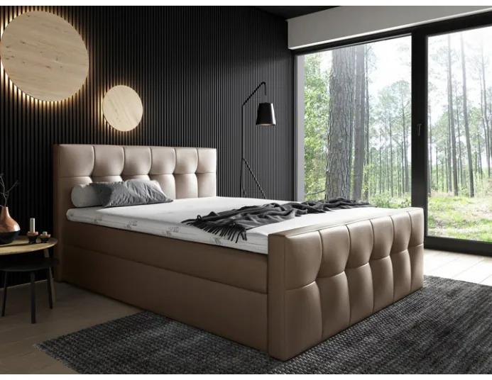 Čalúnená posteľ Maxim 180x200, hnedá eko koža