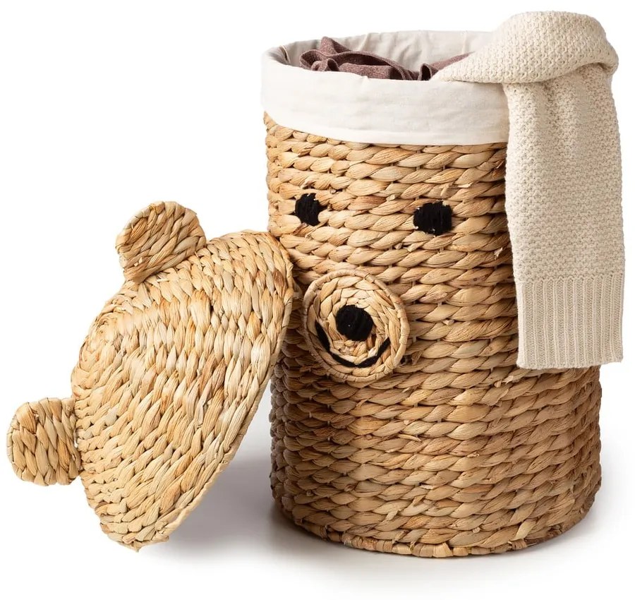 Detský kôš na hračky z vodného hyacintu v prírodnej farbe ø 30x56 cm Bear – Compactor