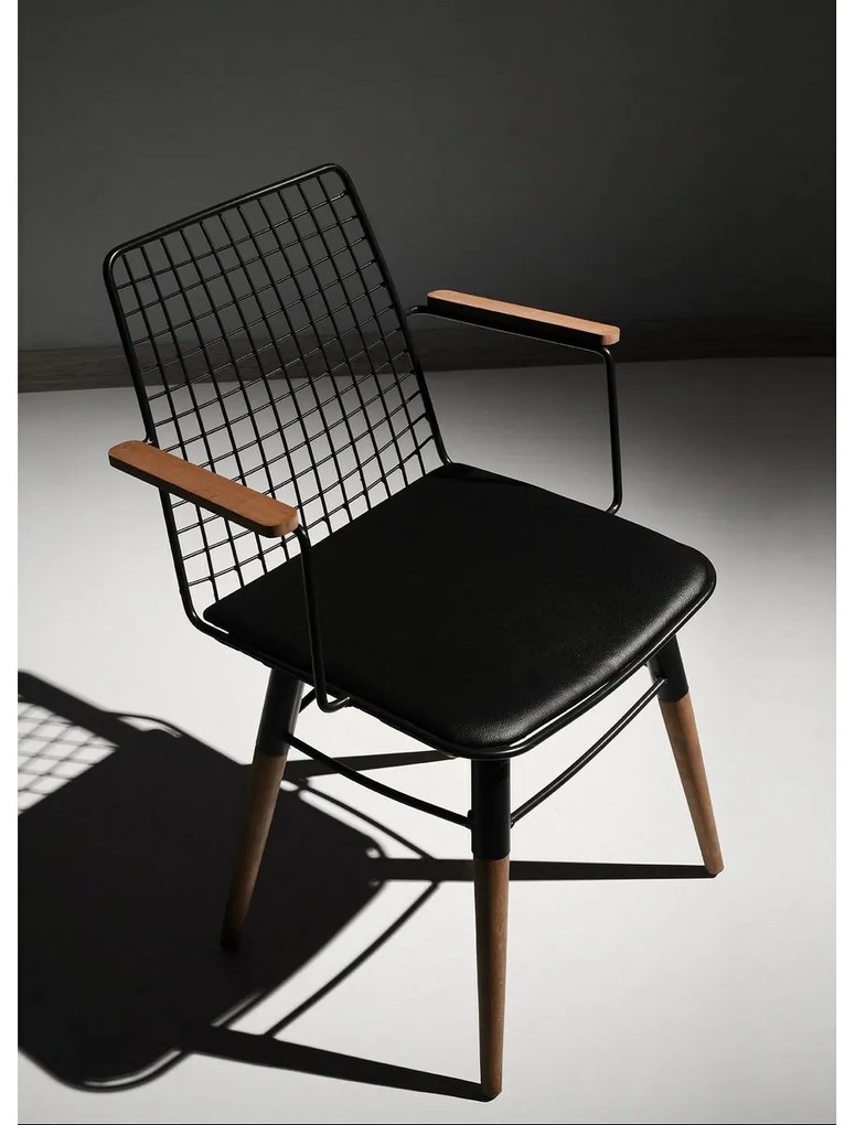 Súprava jedálenských stoličiek Trend Black and Walnut, 2 ks
