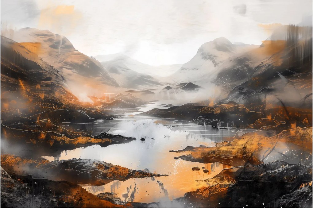 Obraz - Maľba horskej krajiny (90x60 cm)