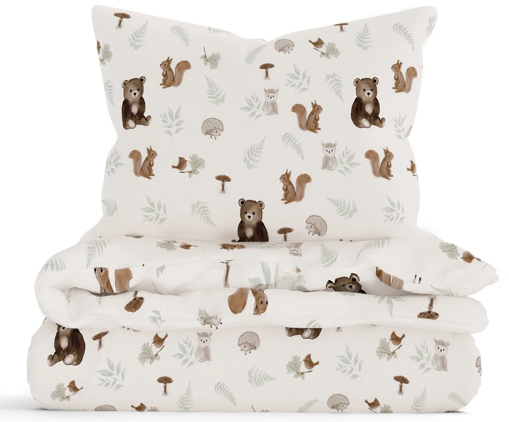 Francúzske bavlnené obliečky Renforcé – Medvedík v lese