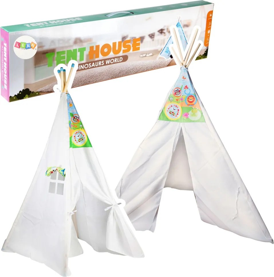 LEAN Toys Detský stan Dom Tipi Indiánske mraky Vodotesná záhrada