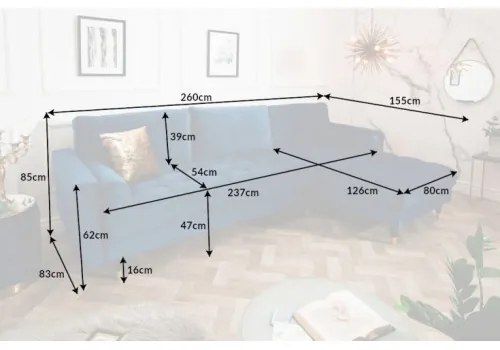 Rohová sedacia súprava 40276 Cozy - Zamat starorúžová  - Komfort-nábytok
