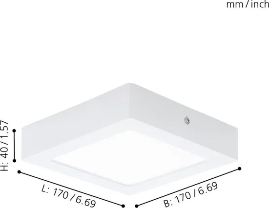 Eglo 94073 - LED stropné svietidlo FUEVA 1 LED/10,95W/230V
