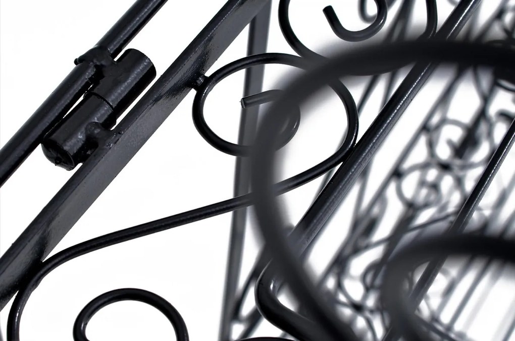 Kovová polica regál Caria - Čierna