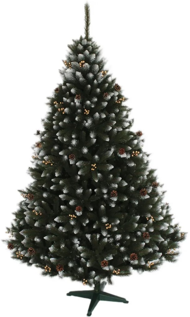 Vianočný stromček Smrek so šiškou a zlatou jarabinou 180 cm