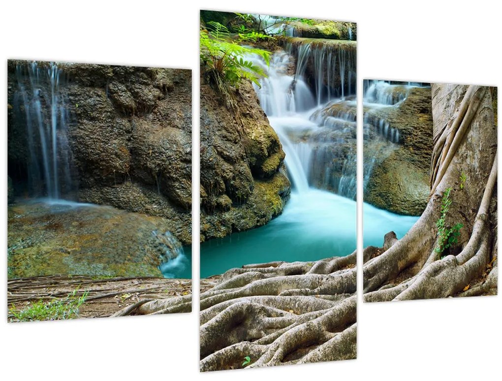 Obraz - Rieka s vodopádmi (90x60 cm)