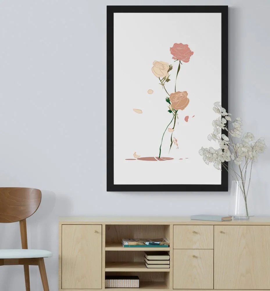 Plagát s paspartou krása kvetov - 30x45 black