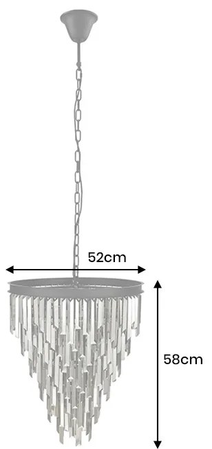 Dizajnový luster Jamarcus 52 cm sivý