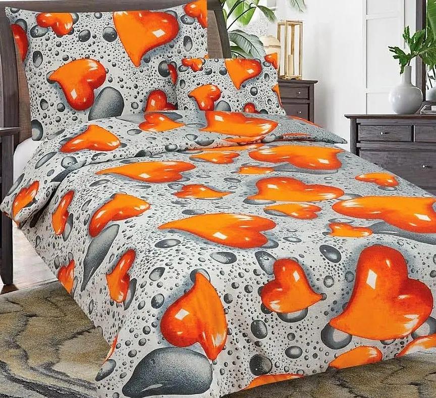 Obliečky Ľúbená Orange Bavlna 70x90 140x200 cm