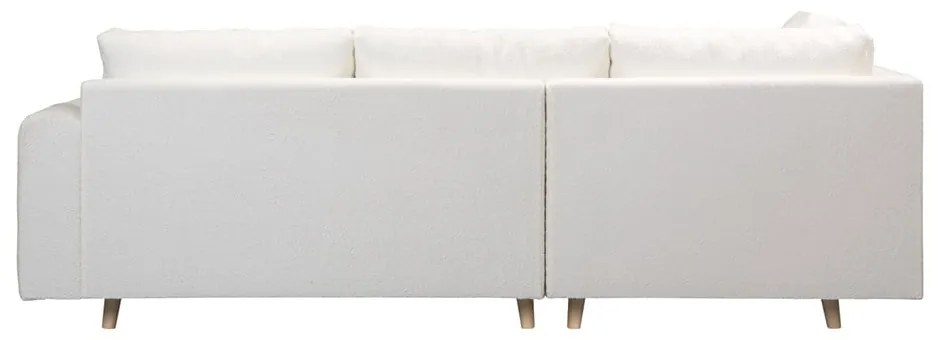 Biela rohová pohovka z textílie buklé (ľavý roh) Ariella – Ropez