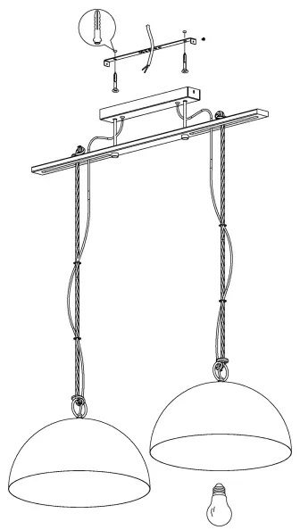 Eglo 43397 - Luster na lanku HODSOLL 2xE27/40W/230V