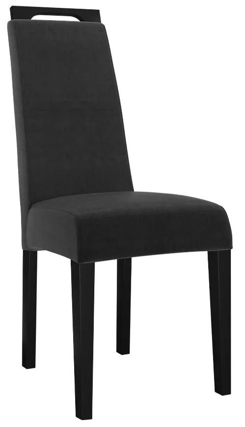 Jedálenská stolička JK79, Dostupné poťahy: Magic Velvet 2219, farebné prevedenie stoličky v dreve: čierna