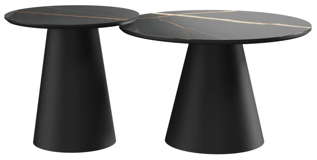 Konferenční stolek Margos 46 cm černý/mramor I