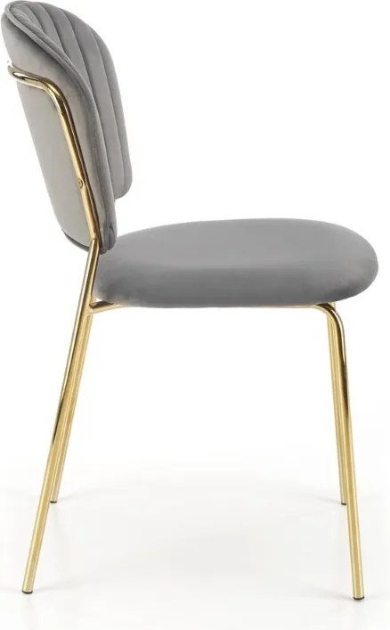 JEDÁLENSKÁ STOLIČKA SENNA SIVÁ + ZLATÉ NOHY