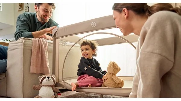 Lionelo - Cestovná postieľka LAURA Beige Sand