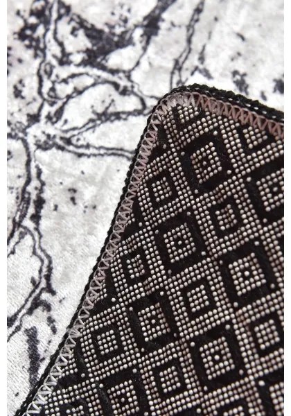 SADA 2x Kúpeľňová predložka MARBLE 60/100 cm biela/čierna